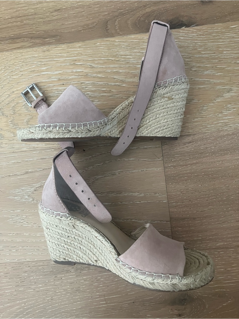 Vince Camuto Women's Blush Suede Espadrille Wedge Sandals